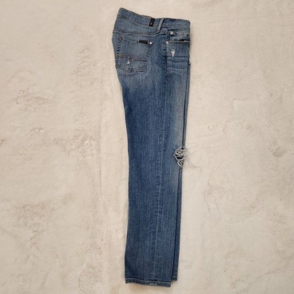 7 for all mankind josefina skinny boyfriend blue jeans size 27 - Picture 15 of 16